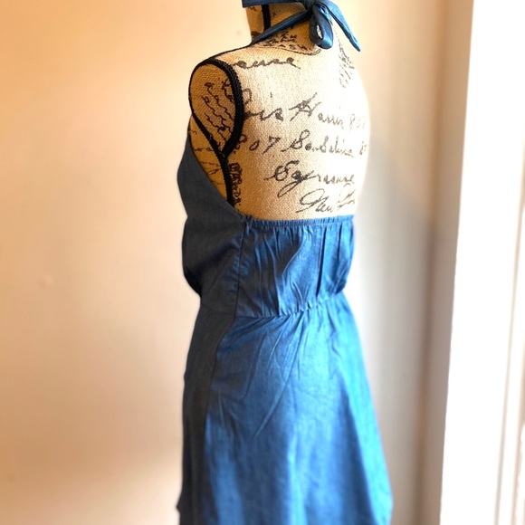 Vintage chambray halter dress - Picture 3 of 5